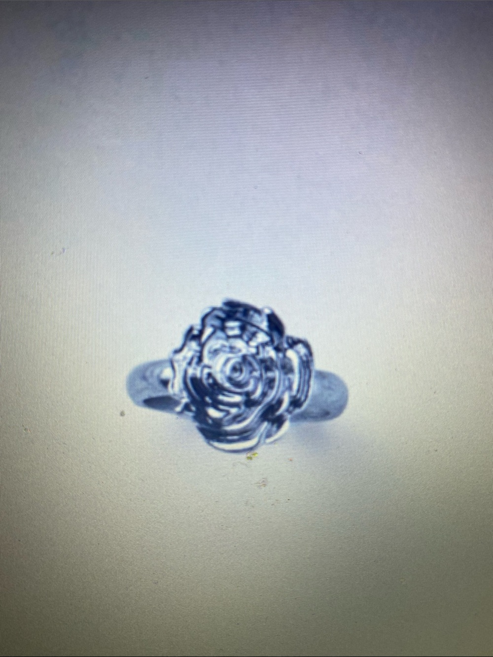 $10-new Avon sz 8 Silvertone Rosebud Floral  Ring